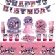 thumbnail image 1 of Sanrio Kuromi-manteles desechables con temática Kawaii para niños y niñas, Decoración de mesa de postre para fiesta de cumpleaños, 1 of 5