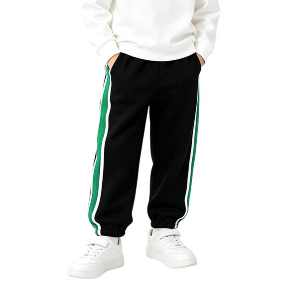 CONZONE Boys Baggy Sweatpants Wide Leg Sweat Pants for Child Elastic Waist Drawstring Back To School Fall Winter Athletic Jogger Pants with Pockets