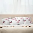 thumbnail image 3 of Ambesonne Nature Throw Pillow Cover 4 Pack, Blossom Branch Flowers, 16", Pink Maroon Burgundy, 3 of 6