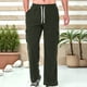 thumbnail image 1 of Pantalones largos para hombre, informales, holgados, ventilados, con bolsillos y cordón, para ejercicio al aire libre, rectos, de poliéster., 1 of 7