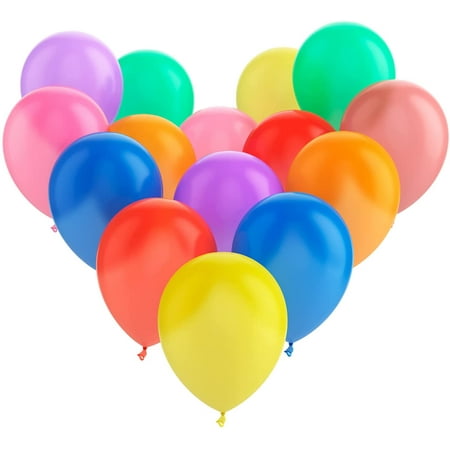 Party Balloons 12-inch Natural Latex Balloons 100 Pack Wedding Kid’s Birthday Bride Bachelorette Party Decorations, Assorted Colors