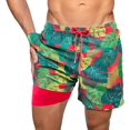 thumbnail image 1 of Men's Swimm Trunks Summer Beach Shorts, Casual Classic Quick Dry Drawstring Workout Shorts with Compression Liner, 1 of 4