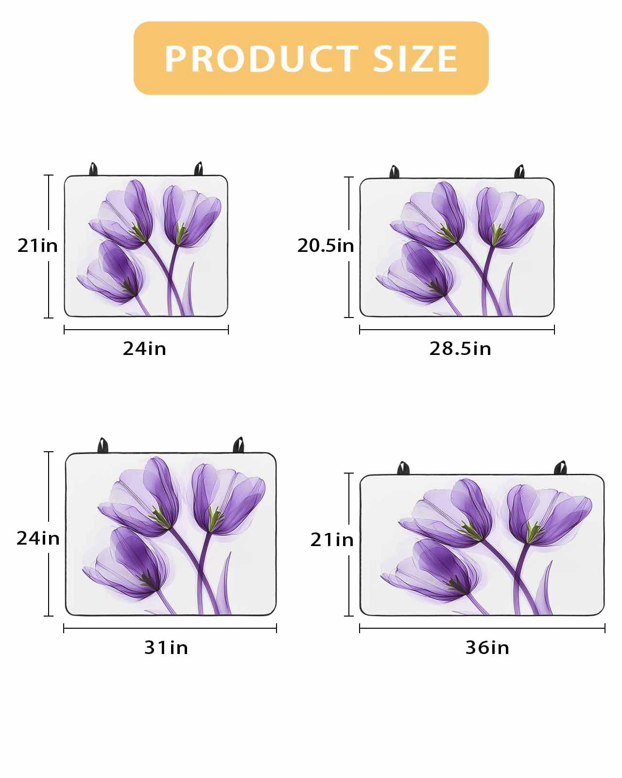 nqOlkjepod Large Induction Cooktop Protector Mat 24"x21", Luxury Purple Tulip Stove Top Covers for Electric Stove, Watercolor Spring Rustic Floral Stove Burner Cover Mats, Glass Top Stove Cover