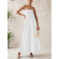 thumbnail image 3 of Vestido largo PRETTYGARDEN para mujer 2025, elegante, sin tirantes, blanco, 3 of 7
