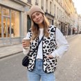 thumbnail image 7 of Womens Casual Sleeveless Vest Leopard Print Button Down Loose Fit Fall Winter Daily Layering Outerwear, M, 7 of 7