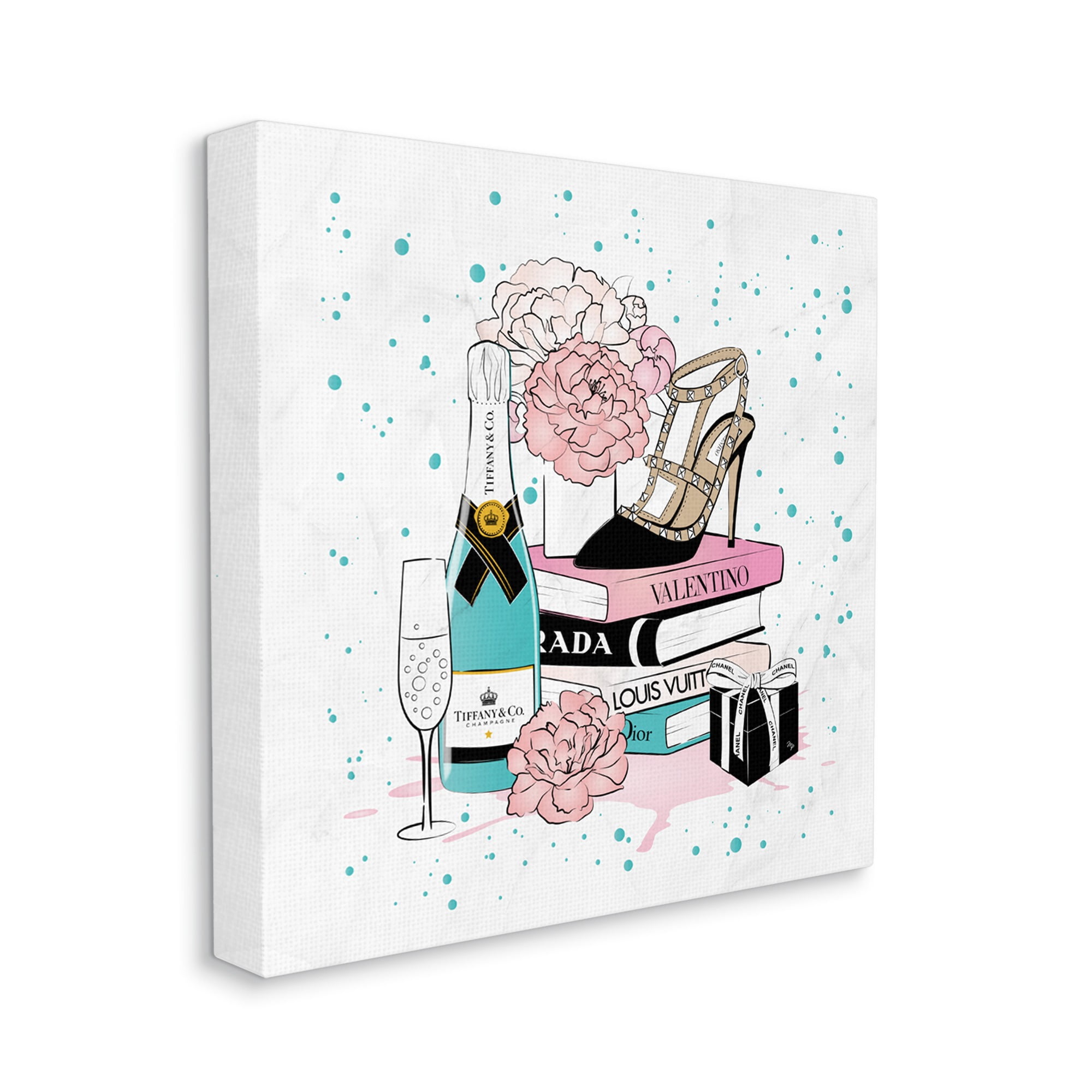 Stupell Industries Speckled Glam Accessories Beauty & Fashion Painting Gallery Wrapped Canvas Art Print Wall Art, 36 x 36