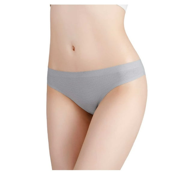 Bigersell Womens Briefs Underwear Clearance Bikini Underwear Women Bikini Panty Style P-1014 Polyester Bikini Panties Ladies Thong Briefs High Waist Women's Panties Gray S
