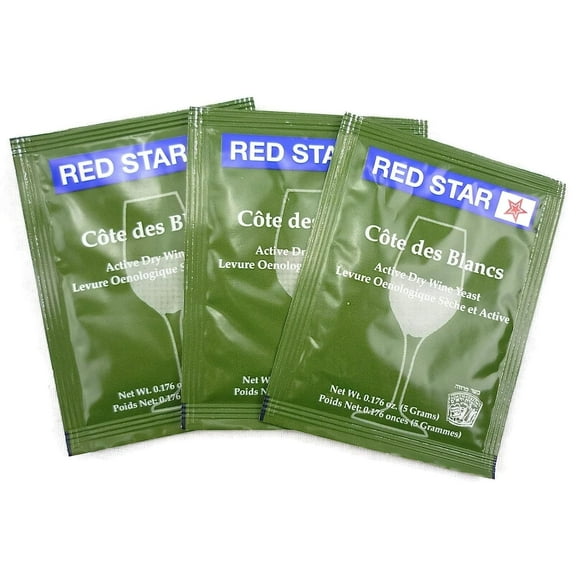 Red Star Cote des Blancs Wine Yeast, 5g - 3 Pack
