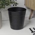 thumbnail image 4 of happimess Riley Modern Classic Hammered Steel Accent 2 Gal Waste Bin, Matte Black (Set of 2), HPM1111A-SET2, 4 of 7