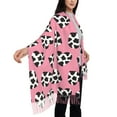 thumbnail image 4 of Lsque heart with cow Pattern Women's Traditional Scarf Wrap Tassel Shawl Fringes Neck Head Shawl Retro Scarf, 4 of 8