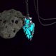 thumbnail image 1 of Vintage Viking Triangle Glowing Shield with Eye of Horus, Titanium Steel Chain, Luminous Men's Pendant, 1 of 3