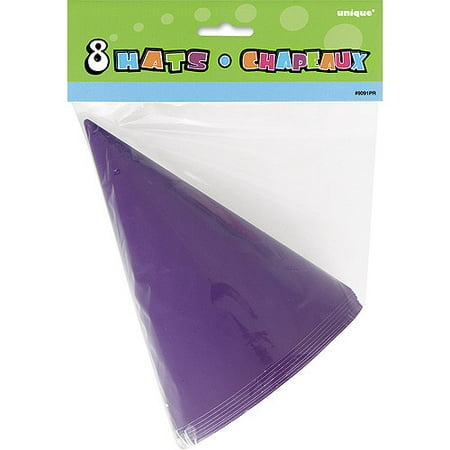 Party Hats, Purple, 8ct