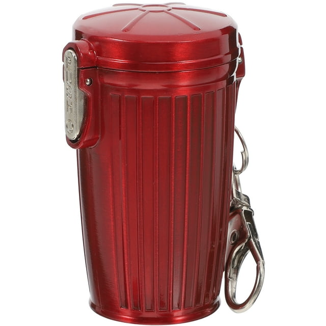 MOVTOTOP Portable Ashtray with Lid for Outdoor Use Red Plastic Small Lightweight 3.15 x 1.57 Inches