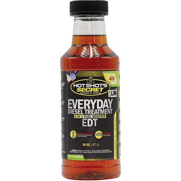 Hot Shot s Secret Lubrication Specialties Fuel Additive HSSEDT16Z EVERYDAY DIESEL TREATMENT; For Diesel; Boosts Cetane Up To 7 Points; Single; 16 Ounce Round Bottle