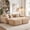 Light Khaki, variant on FurnitureR 80" Modular Sectional Cloud Sofa with 2 Ottomans, Luxury Plush Fabric 4-Piece Floor Couch, Non-Slip Base, No Assembly Required, Chocolate