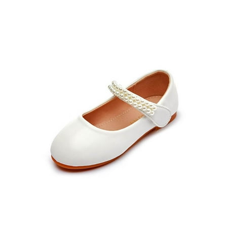 

OMILAIY Toddler/Little Kid Girl S Dress Mary Jane Ballet Flats Ballerina Flat Shoes For Wedding Party School White Size 10 Toddler