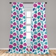thumbnail image 5 of Ambesonne Exotic Curtains, Abstract Tropical Foliage, Pair of 28"x84", Sea Blue Magenta, 5 of 5