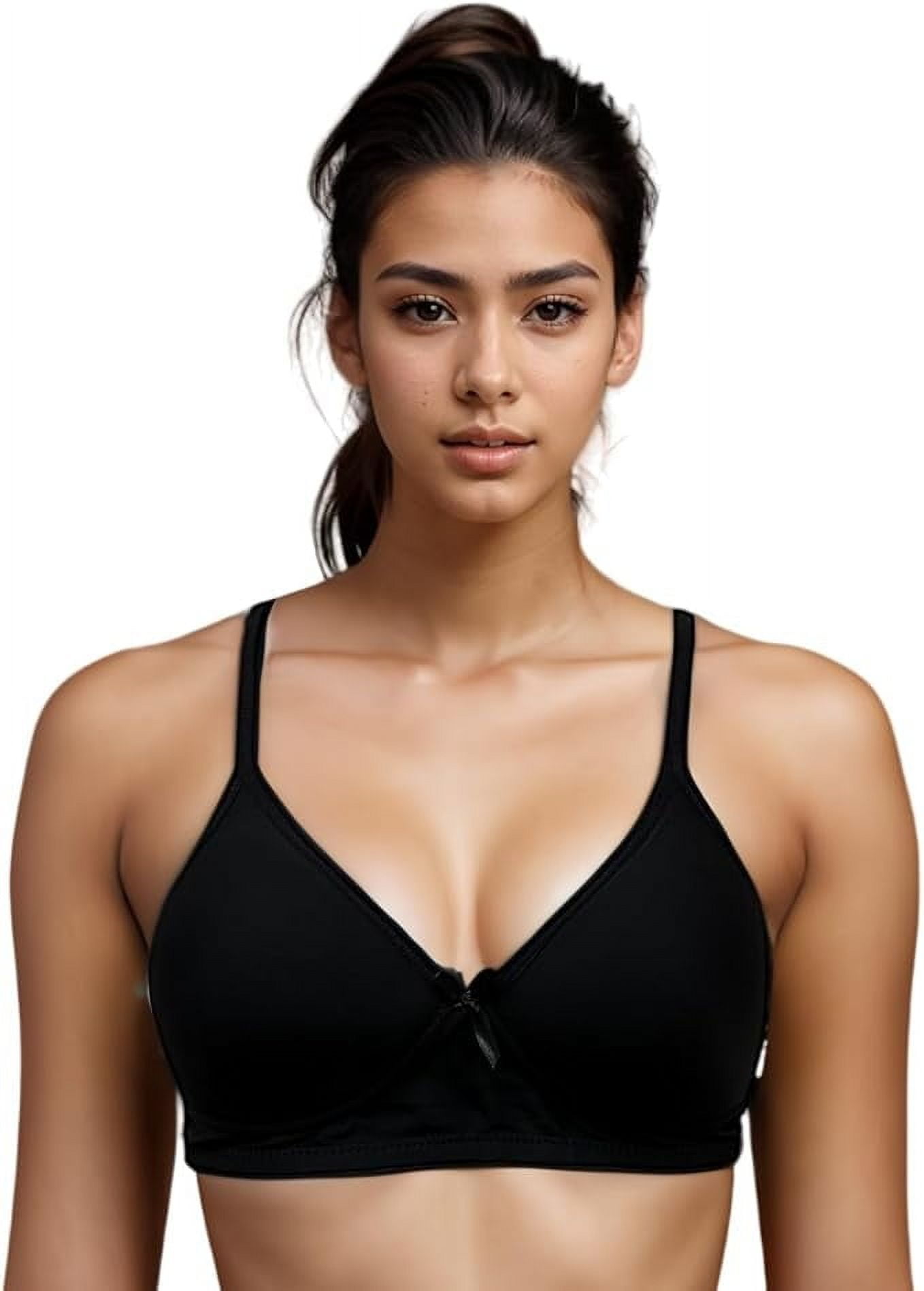 Iheyi 6 Pieces No Wire Full Cup Plain/Lace Light Padded Wire Free Bra A/B/C (36C)