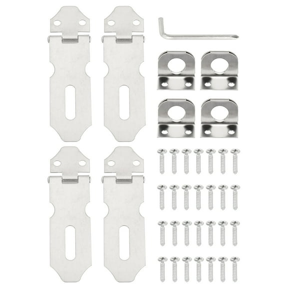 Uxcell 4 Pcs Stainless Steel Padlock Hasps, 2 Inch Lock Hasp Latch Silver