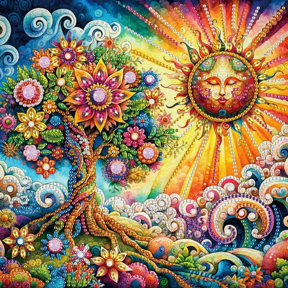 Sun Peanut Tree Diamond Art Painting Kit