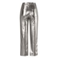thumbnail image 3 of Hauaitttt Pants for Women 2025 Fashion Casual PU Pants Straight Leather Pants Solid Pants Casual Summer Pants for Women under 10 Women's Casual Pants and Tops Women's Sweatpants Women's Casual Pants, 3 of 3