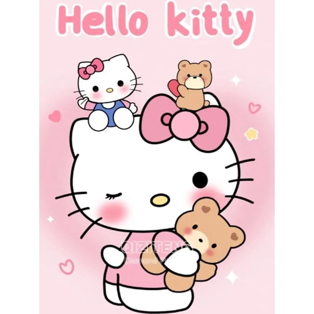 Sanrio-pintura de diamantes de dibujos animados de Hello Kitty, Bob Esponja, todo bordado de diamantes, Disney Pooh, punto de cruz, Anime, decoración del hogar, regalo