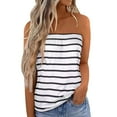 thumbnail image 1 of Top de tubo largo sin tirantes, camiseta de tubo sin costuras estampada para mujer, lavable a máquina para vacaciones informales, 1 of 6