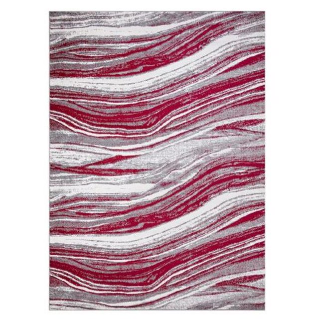Concard Global Trading 69407 8 x 10 ft. Marble Stripes Area Rug, Red