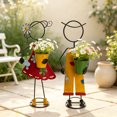 thumbnail image 7 of Garden Planter Statue,Vintage Painted Iron Character Figurine Detachable Small Metal Bucket Stable Round Base,Outdoor Fleshy-leaved Plant Flower Pot for Yard Patio Flower Bed Layout, 7 of 7