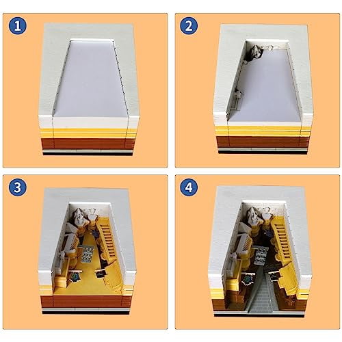 3D Memo Pad Diagonal Alley with Light,Creative Paper Carving Building Block Cute 3D Art Notepad Non-Sticky Stickers Notepads Office Decor Gifts for Colleague/Friends