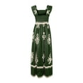 thumbnail image 4 of Womens Square Neck Boho Maxi Dress Casual Long Spring Summer Dresses Sundresses for Women Beach Vacation 2025 Green S, 4 of 9