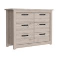 thumbnail image 6 of Knubmt 6 Drawer Dresser with Metal Hardware, Wood Storage Cabinet for Living Room, Bedroom, Office, Gray, 6 of 7