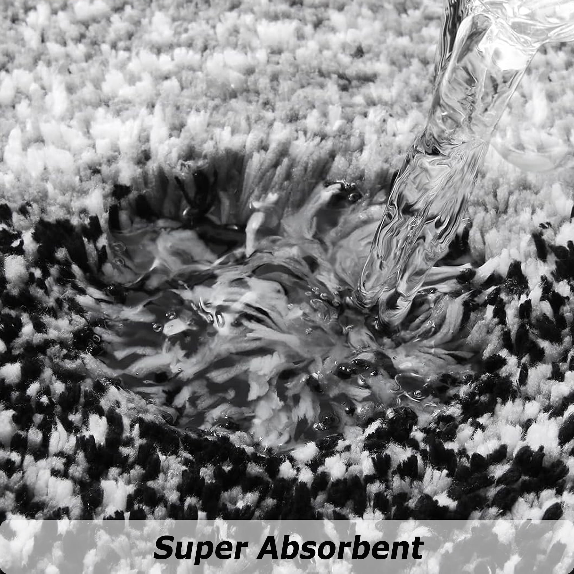 Artnice Microfiber Washable Bathroom Rugs, 24"x47" Black Absorbent Bath Mats, Non-Slip Plush Ultra Soft Bathroom Mats