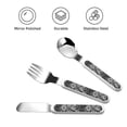 thumbnail image 3 of Salouo Black Cats In A Garden Pattern 3 Pieces Toddler Utensils, Kids Silverware Set Stainless Steel Utensils for Kids Children Safe Spoons Forks & Knife Dishwasher Safe, 3 of 8
