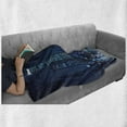 thumbnail image 6 of Modern Soft Flannel Fleece Throw Blanket, Night View of Metropolis City with High Skyscrapers Downtown Business Center Image, Cozy Plush for Indoor and Outdoor Use, 70" x 90", Dark Blue, by Ambesonne, 6 of 6