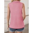 thumbnail image 2 of Weardear Womens Ribbed Tank Top Zipper V Neck Dressy Casual Blouses Sleeveless Camisole Tops Work Polo Shirts, 2 of 5