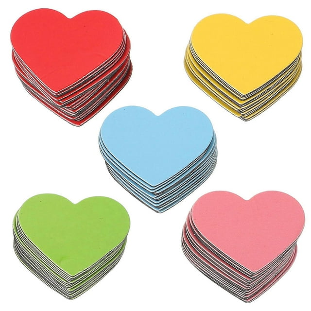 Heart Shaped Decorative Magnets 100pcs Cute Fridge Stickers for Office, Classroom & Valentine's Day Decor, No Residue, Easy to Reuse
