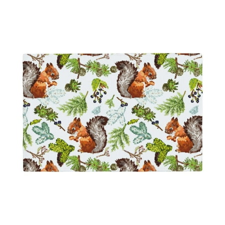 

Placemats Set of 4 Mosaic Forest Squirrel Heat Resistant Non - Slip Place mats Waterproof table mat for Kitchen Dining-4片装