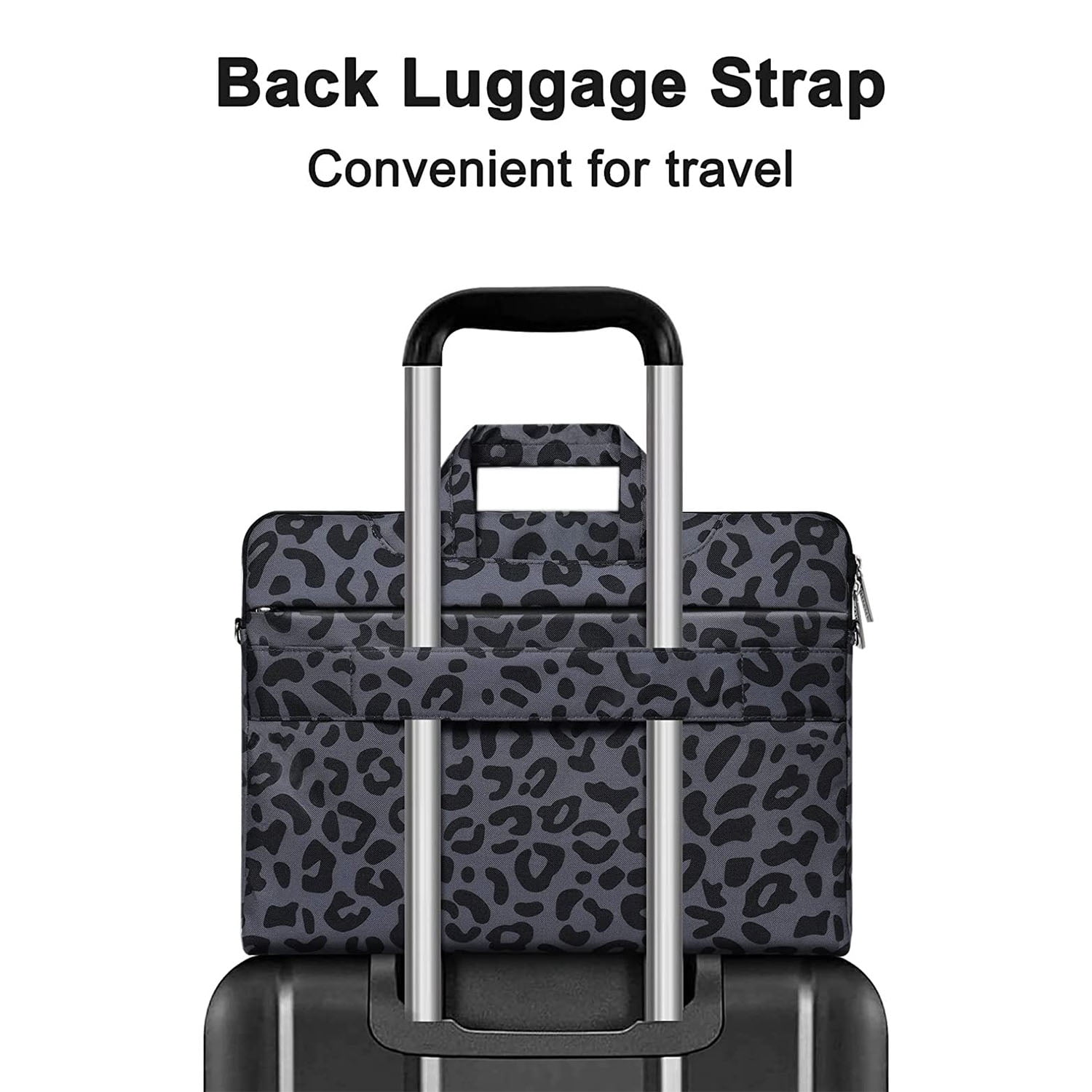 Mosiso 15.6 inch Laptop Shoulder Bag Compatible with MacBook Pro 16 inch 2023-2019 M2 A2780 M1 A2485 Pro/Max A2141/Pro Retina 15 A1398,,Leopard Grain Briefcase Sleeve with Belt for 15-15.6 inch Notebo