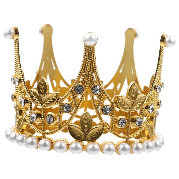 KAKOWELY Adorno de corona para pastel, corona pequeña para decoración de pasteles de boda, cumpleaños y novias.