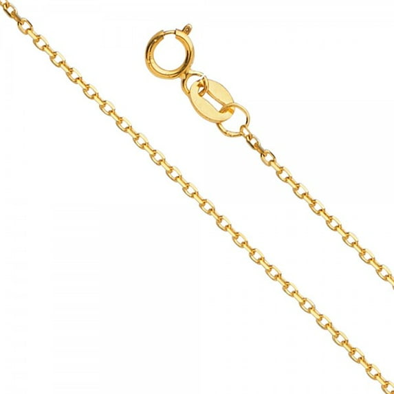 14K Gold 1.2mm Angle Cut Oval Rolo 035 : 22"