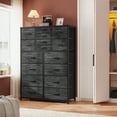 thumbnail image 5 of Dresser for Bedroom with 16 Drawers Tall Dresser  Fabric Chests of Drawers, Charcoal Black, 5 of 9