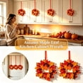 thumbnail image 5 of 2PCS Fall Maple Leaves Hanging Wreath, Mini Fall Wreaths for Kitchen Cabinets, Thanksgiving Maple Leaves Farmhouse Door Mantle Wall Hanging, Thanksgiving Candle Ring Table Decoration, 5 of 9