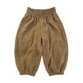 thumbnail image 2 of SHTXOZHI Corduroy Print Pants For Girls Elastic Waist Loose Casual Bottoms Warm Breathable Elastic Cuffed Jogger Pants, 2 of 5