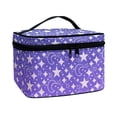 thumbnail image 2 of HELLHERO Moon and Star Pattern Portable Cosmetic Bags Brush Slots Brush Protectors Travel-Size Accessories for Woman for Cosmetics, 2 of 6