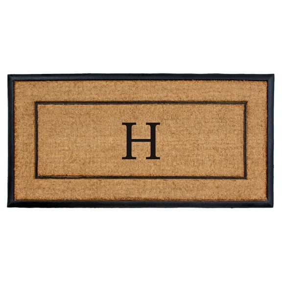 Calloway Mills Coir/Rubber The General Monogram Doormat, 24" x 48", Letter H