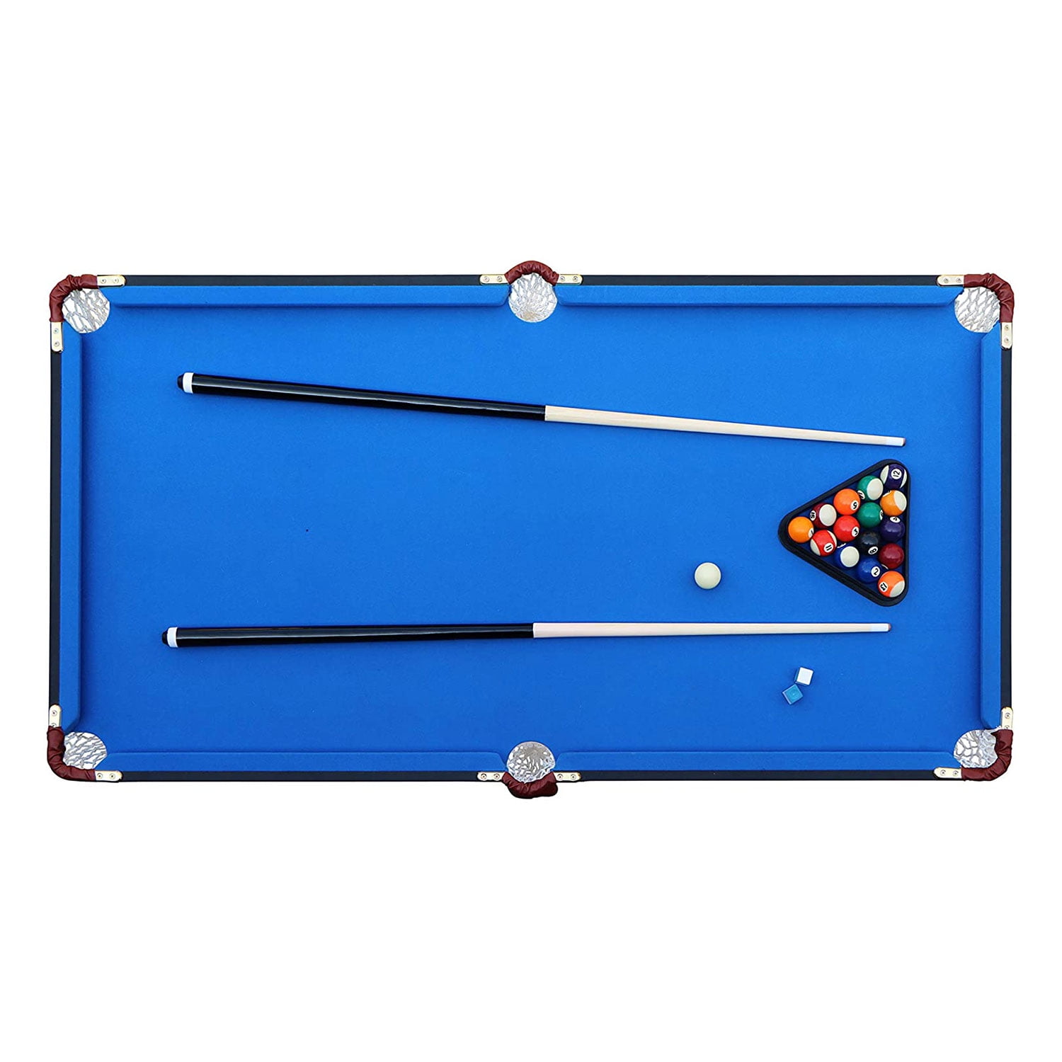 RACK Crux 55" Folding Classic Billiard Pool Table Multi Player Game, Blue