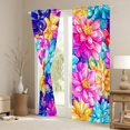 thumbnail image 3 of jejeloiu Watercolor 3D Flower Black Out Curtains,Colorful Floral Curtains Pack of 2 (42x63 Each),Pink Blue Orange Bedroom Curtains For Adult,Breathable Home Decor, 3 of 6