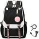 thumbnail image 1 of Mochila escolar para niñas con puerto USB, mochila negra para niños, liviana, impermeable, puede contener una computadora portátil de 15.6, tableta. Las lindas mochilas para la escuela secundaria se p, 1 of 3