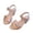 Pink, variant on hoksml Girls Low Heel Sandals with Rhinestone Flower Toddler Little Kid Dress Sandals